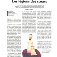 Les légions des soeurs, texte de Gilbert Lascault, la quinzaine littéraire, 2010